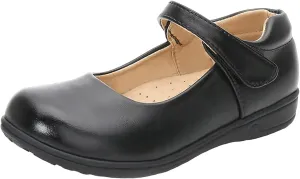 Girls Black School Uniform Dress Mary Jane Shoes Ballet Flats(Toddler/Little/Big Kid)