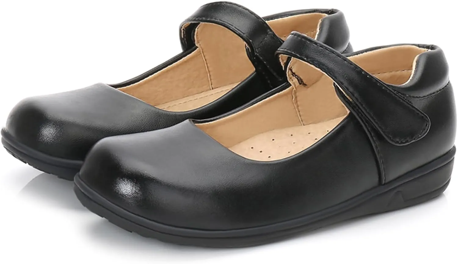 Girls Black School Uniform Dress Mary Jane Shoes Ballet Flats(Toddler/Little/Big Kid)