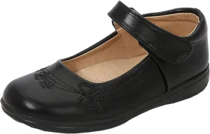 Girls Black School Uniform Dress Mary Jane Shoes Ballet Flats(Toddler/Little/Big Kid)