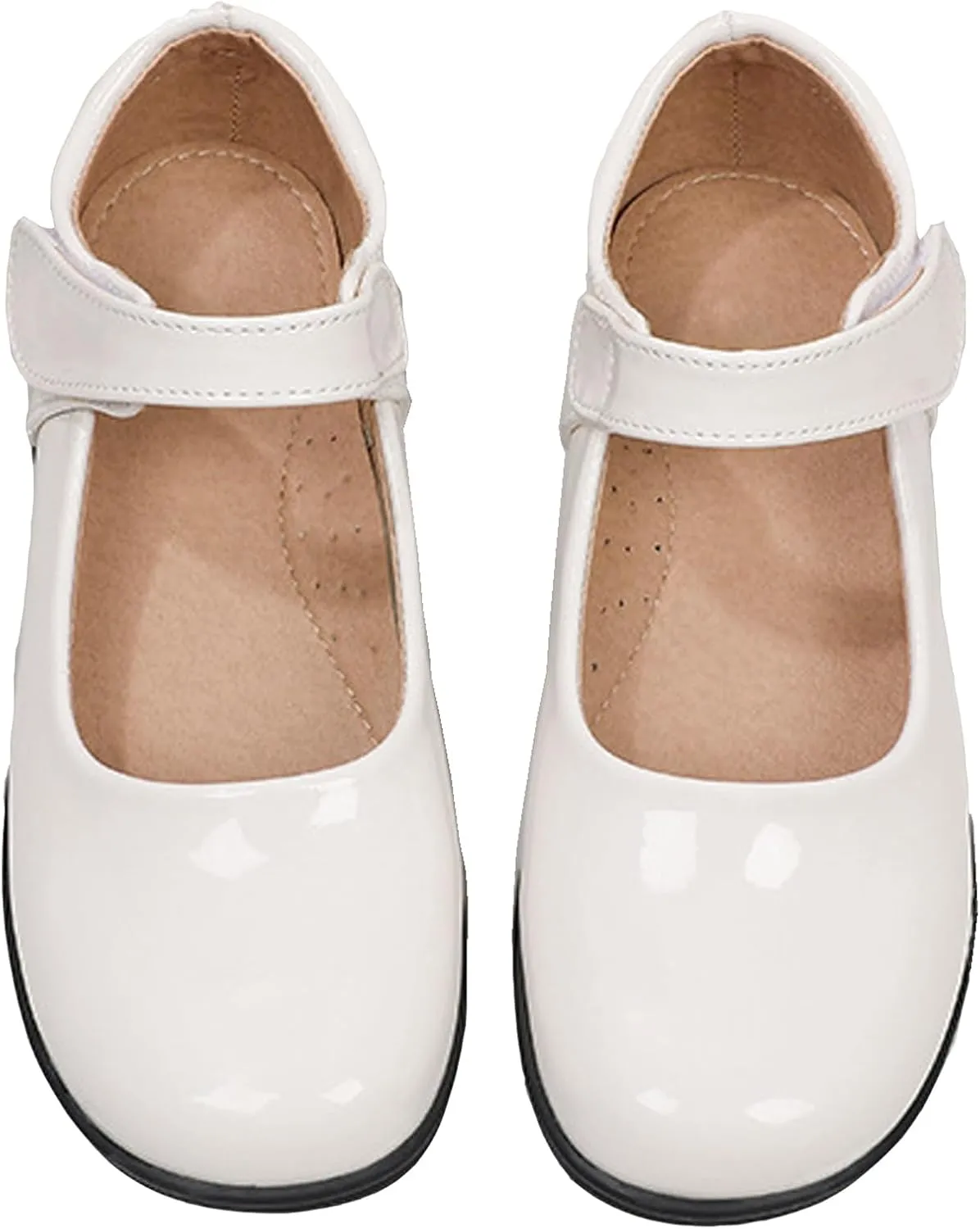 Girls Black School Uniform Dress Mary Jane Shoes Ballet Flats(Toddler/Little/Big Kid)