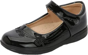 Girls Black School Uniform Dress Mary Jane Shoes Ballet Flats(Toddler/Little/Big Kid)