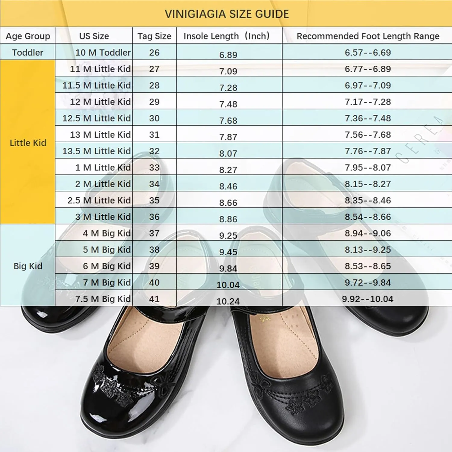 Girls Black School Uniform Dress Mary Jane Shoes Ballet Flats(Toddler/Little/Big Kid)