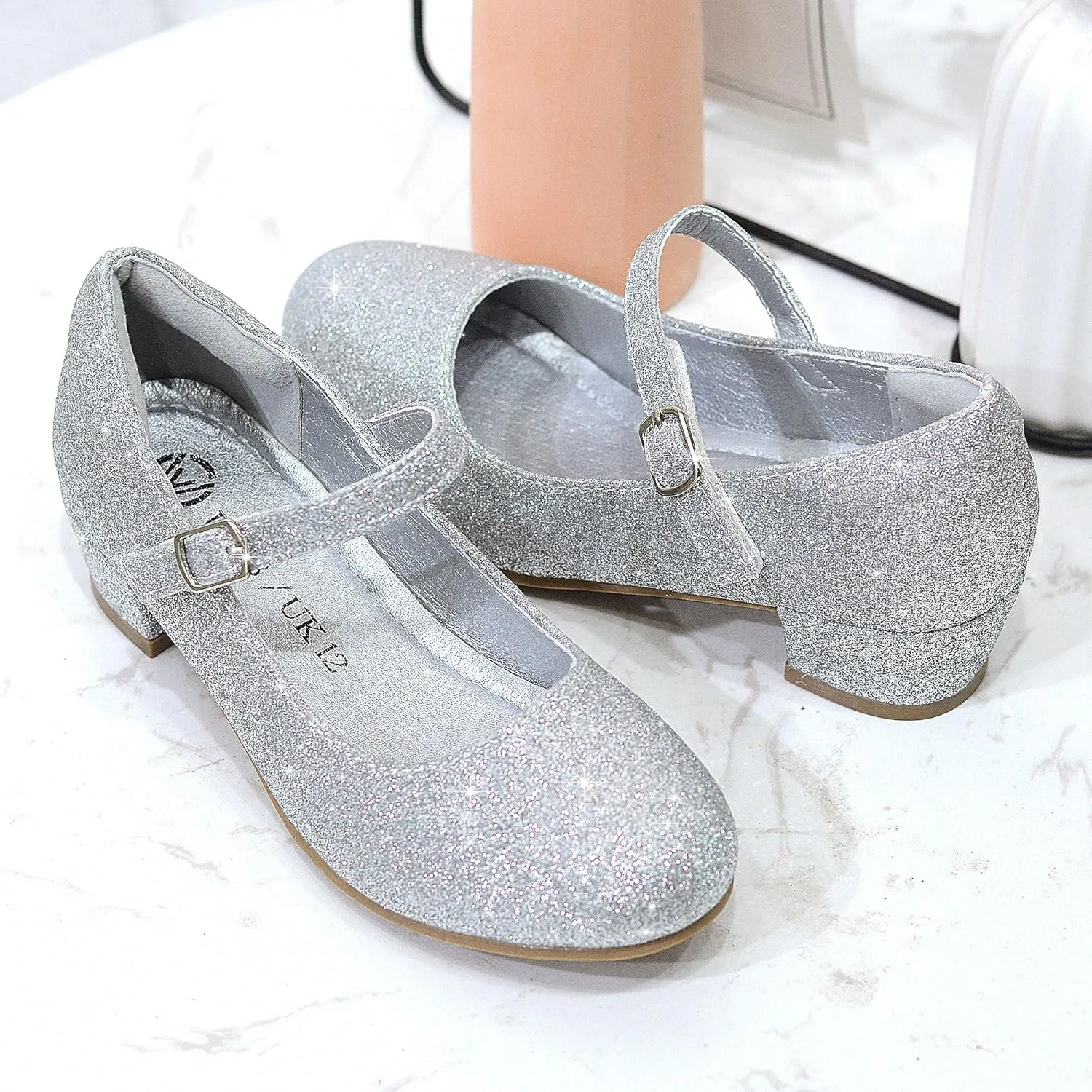 Girls Dress Shoes-Mary Jane Shoes for Girls, Princess Wedding Party Flower Girl School Shoes Low Heel Flats for Little/Big Kids