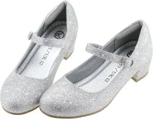 Girls Dress Shoes-Mary Jane Shoes for Girls, Princess Wedding Party Flower Girl School Shoes Low Heel Flats for Little/Big Kids