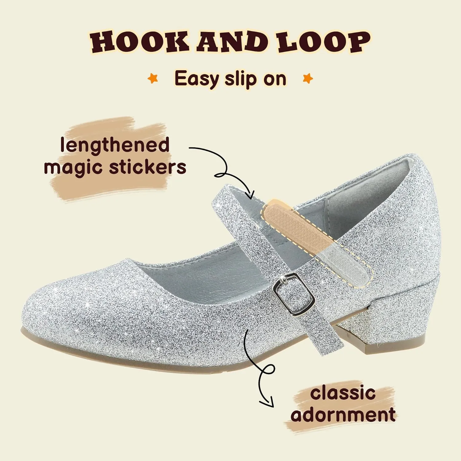 Girls Dress Shoes-Mary Jane Shoes for Girls, Princess Wedding Party Flower Girl School Shoes Low Heel Flats for Little/Big Kids