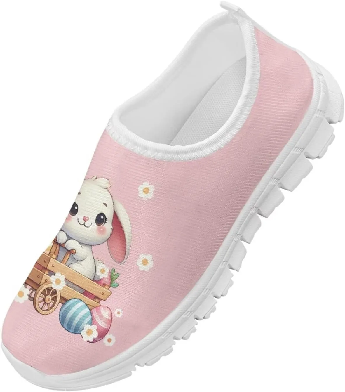 Girls Easter Shoes Kids Slip On Sneakers Cute Running Athlitic Shoes