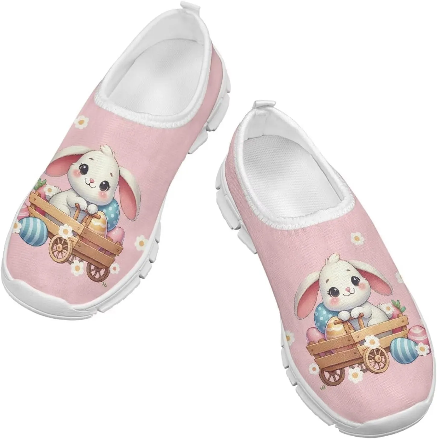 Girls Easter Shoes Kids Slip On Sneakers Cute Running Athlitic Shoes