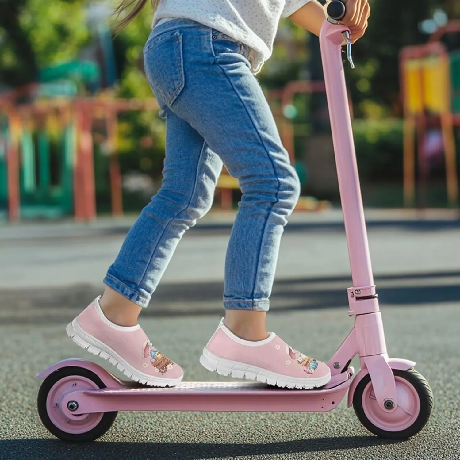 Girls Easter Shoes Kids Slip On Sneakers Cute Running Athlitic Shoes