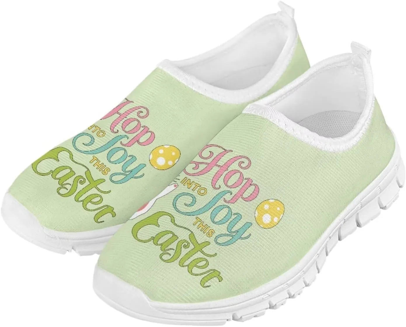 Girls Easter Shoes Kids Slip On Sneakers Cute Running Athlitic Shoes