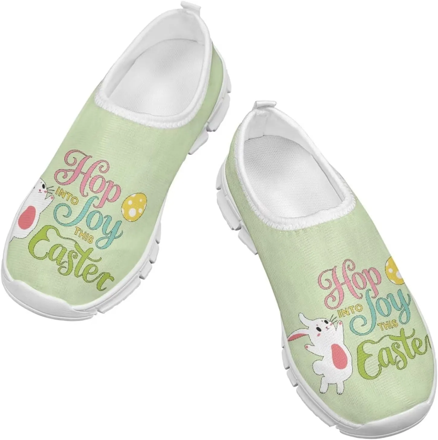 Girls Easter Shoes Kids Slip On Sneakers Cute Running Athlitic Shoes