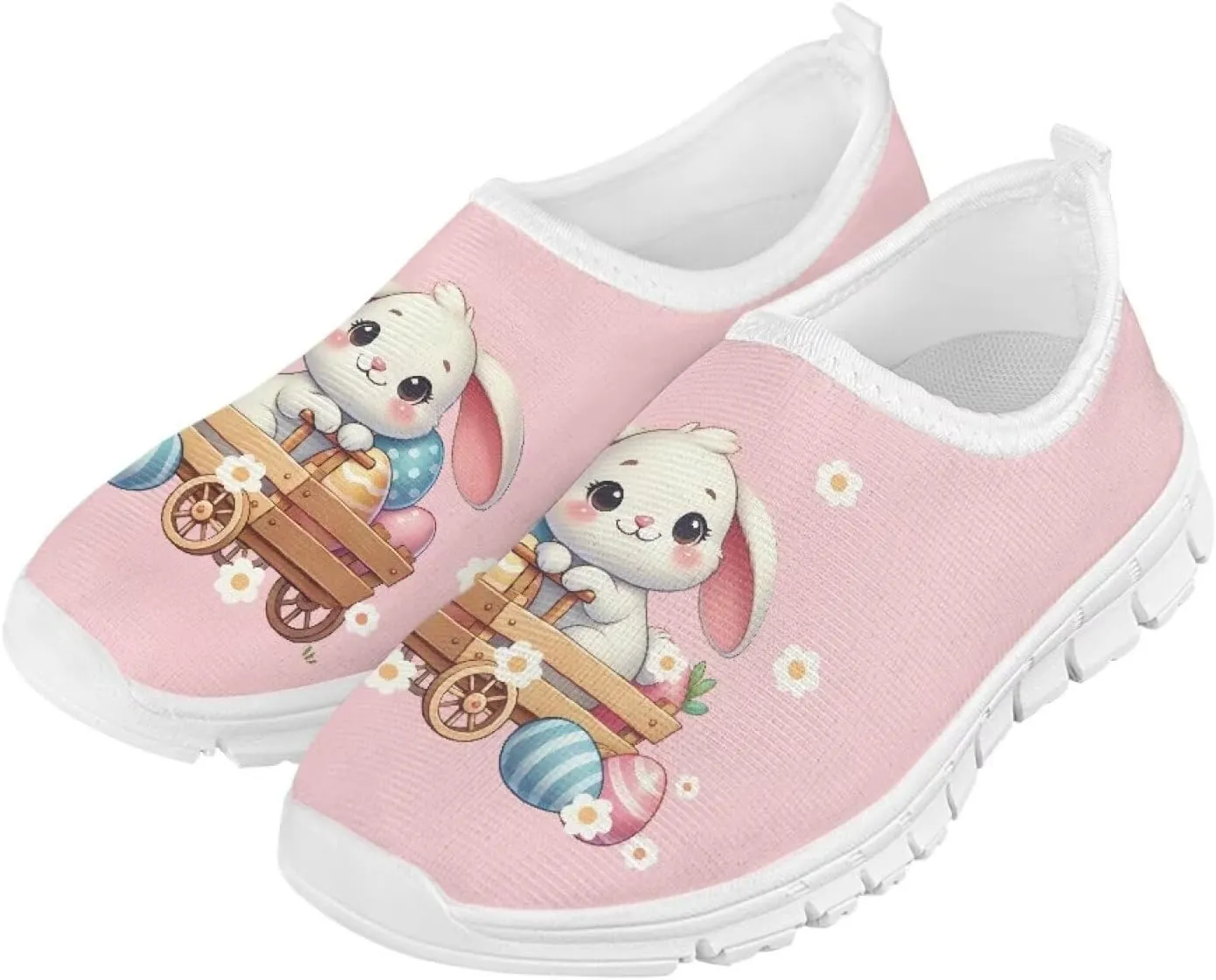 Girls Easter Shoes Kids Slip On Sneakers Cute Running Athlitic Shoes