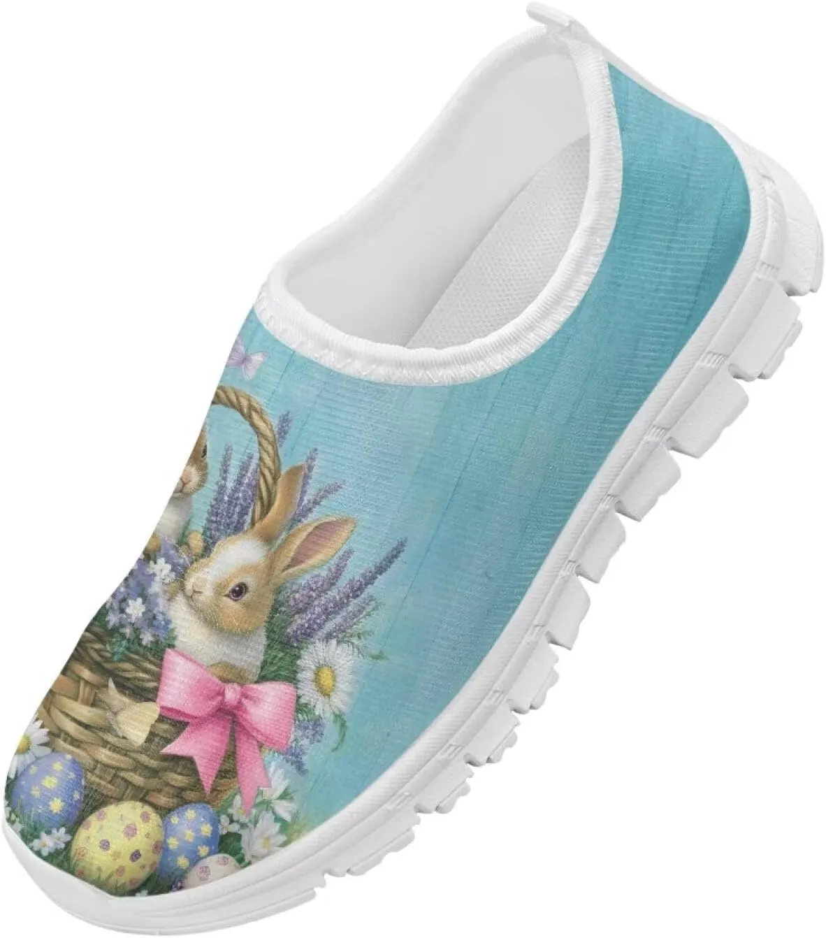 Girls Slip On Sneakers Cute Easter Gifts for Kids Tennis Gym Shoes