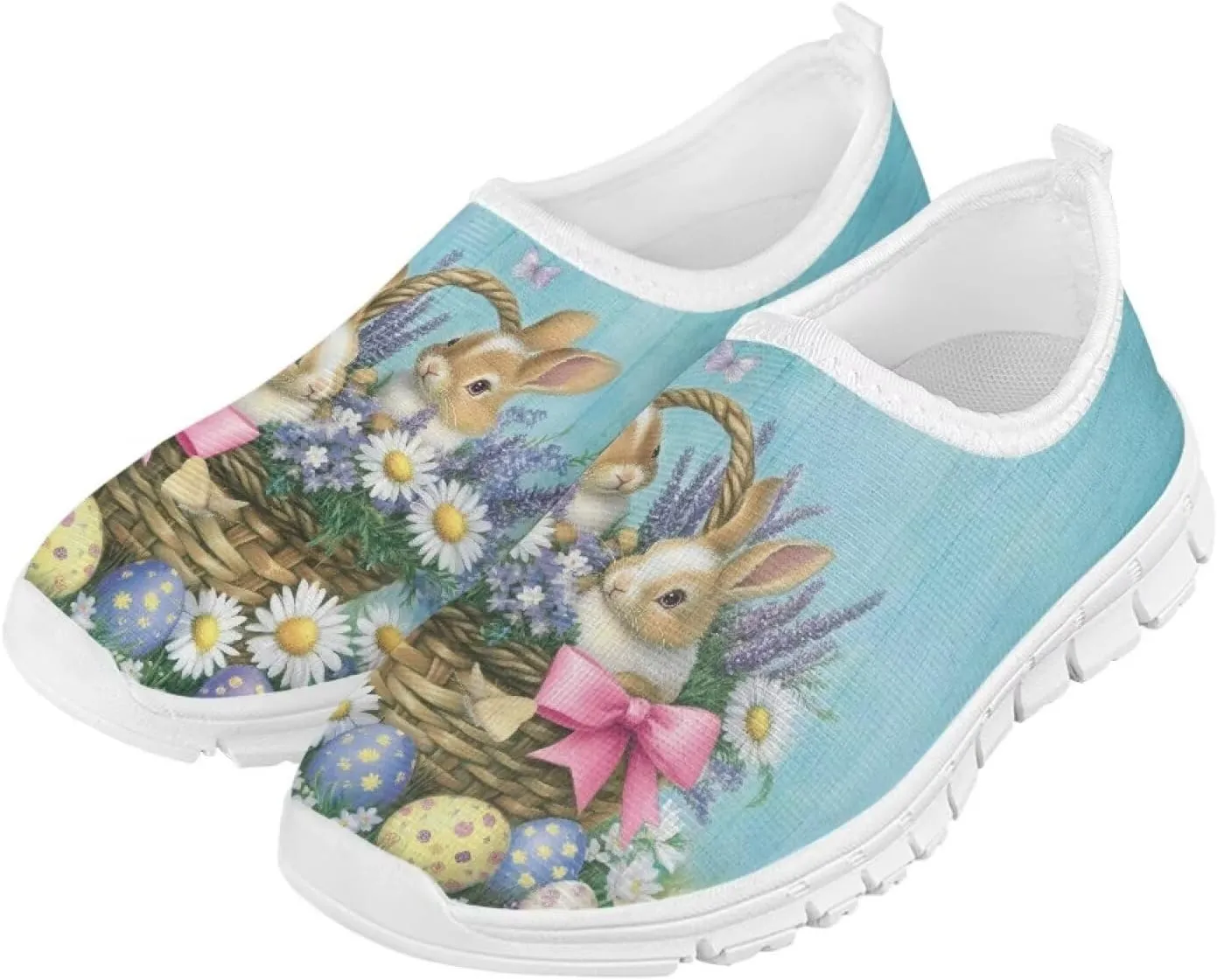 Girls Slip On Sneakers Cute Easter Gifts for Kids Tennis Gym Shoes