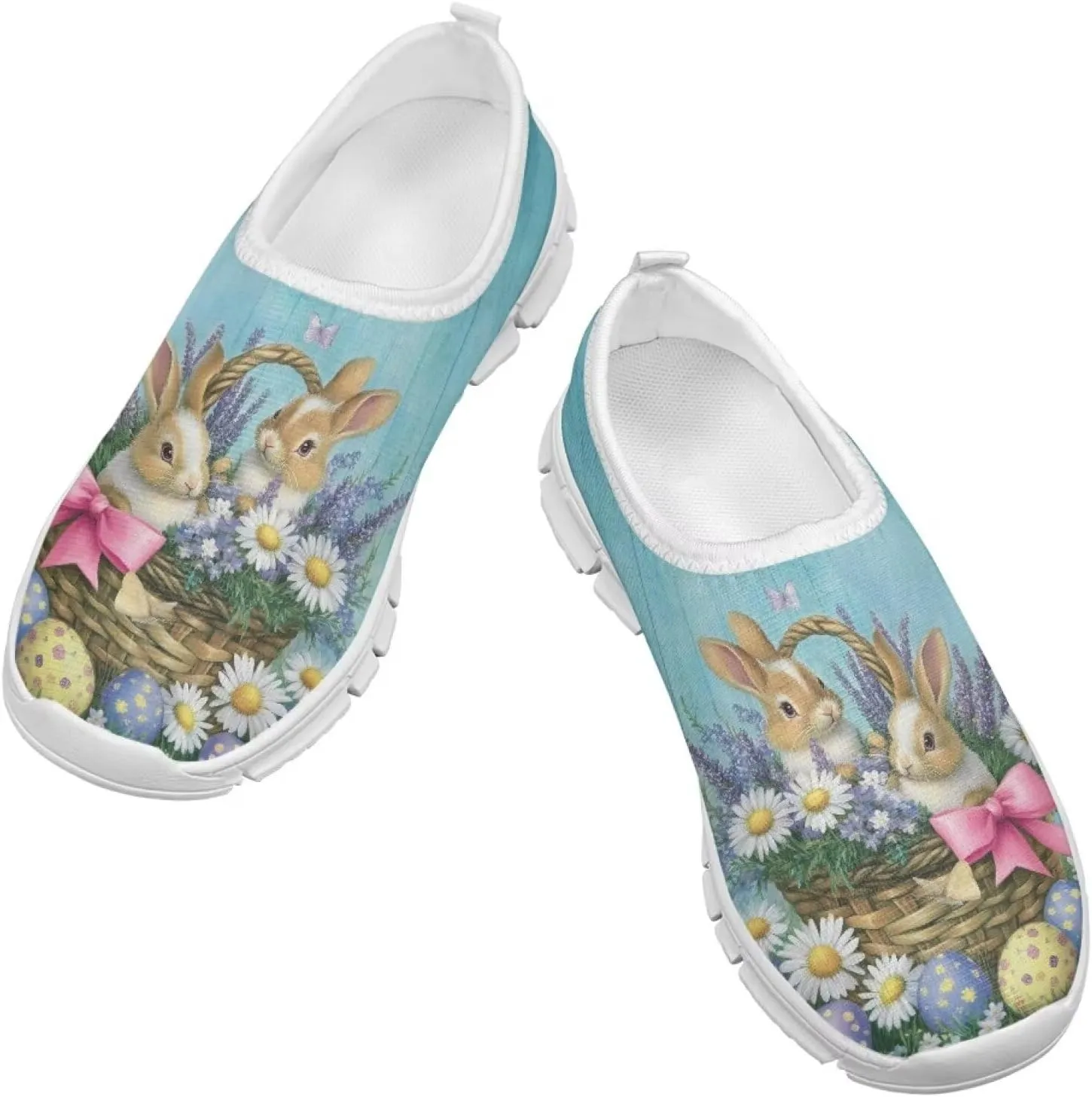 Girls Slip On Sneakers Cute Easter Gifts for Kids Tennis Gym Shoes