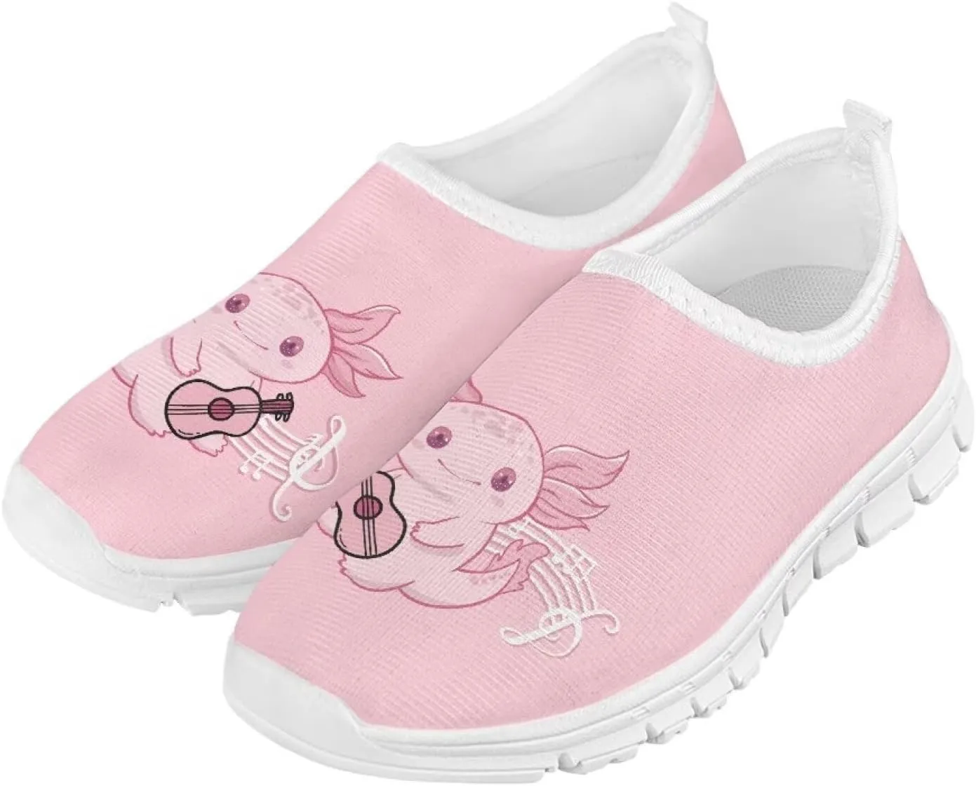 Girls Slip On Sneakers Cute Kids Tennis Running Shoes Axolotl Themed