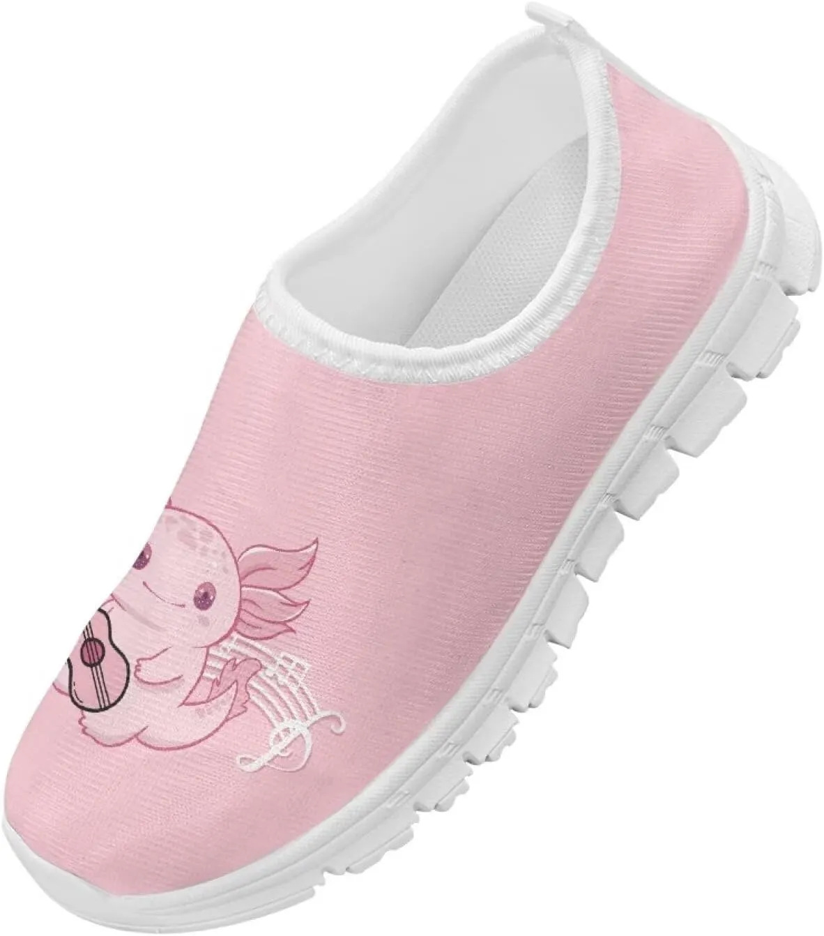 Girls Slip On Sneakers Cute Kids Tennis Running Shoes Axolotl Themed