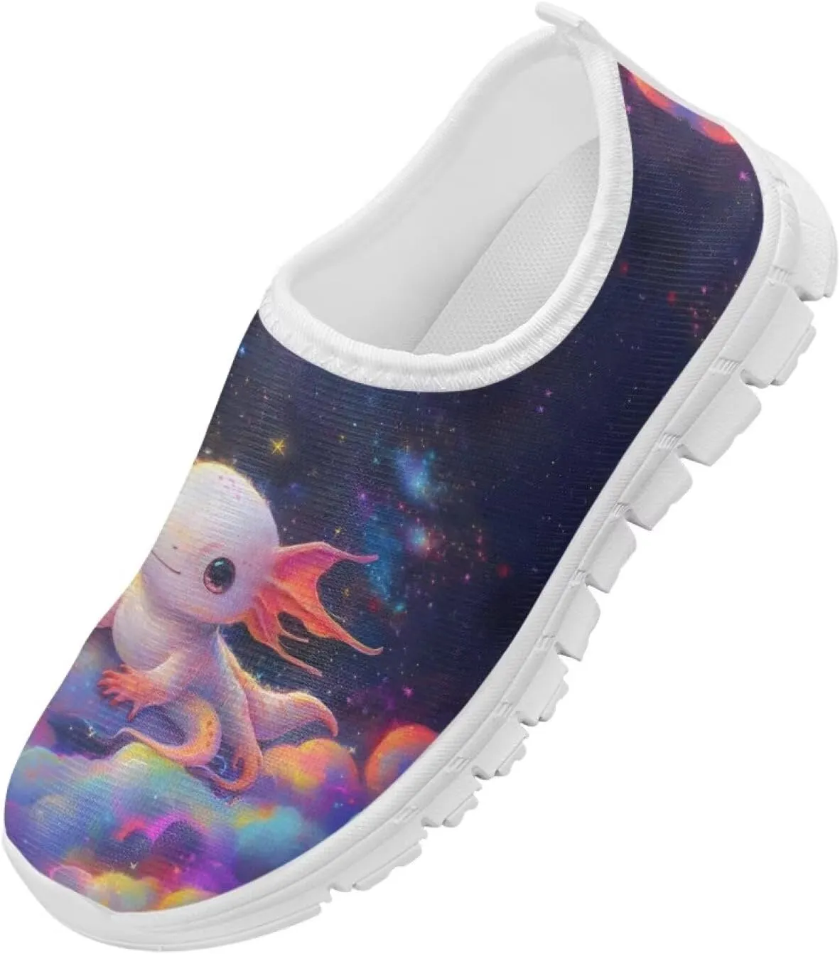 Girls Slip On Sneakers Cute Kids Tennis Running Shoes Axolotl Themed