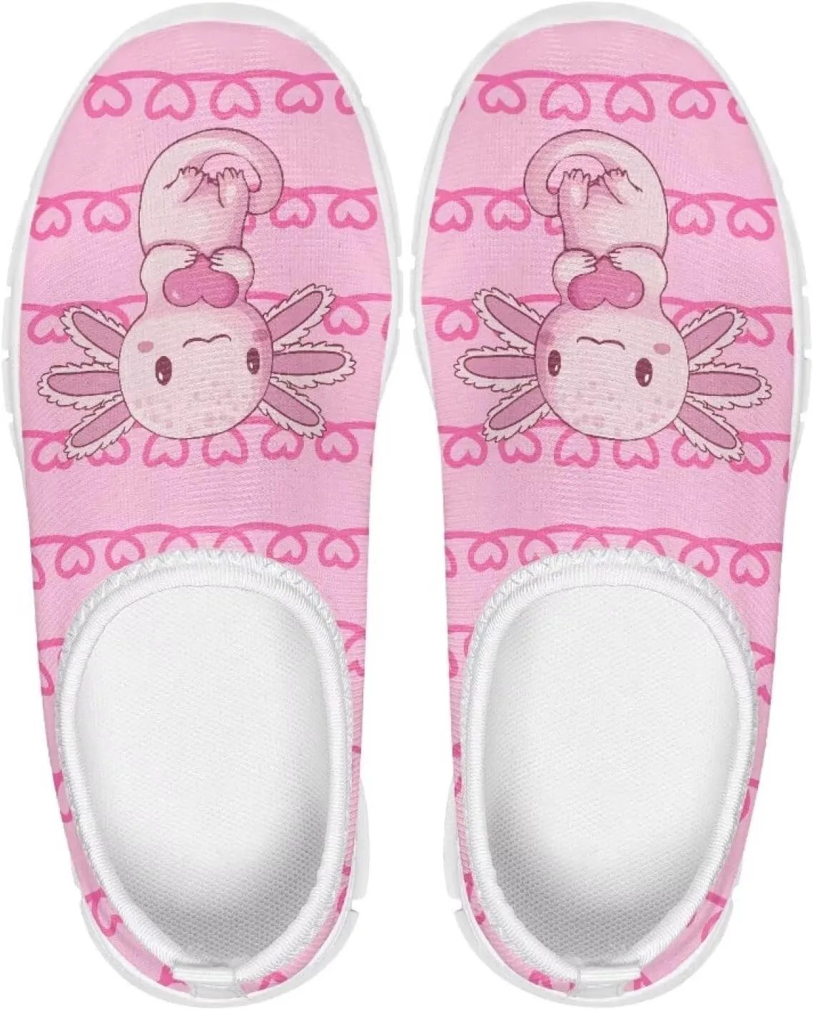Girls Slip On Sneakers Cute Kids Tennis Running Shoes Axolotl Themed
