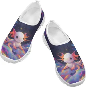 Girls Slip On Sneakers Cute Kids Tennis Running Shoes Axolotl Themed