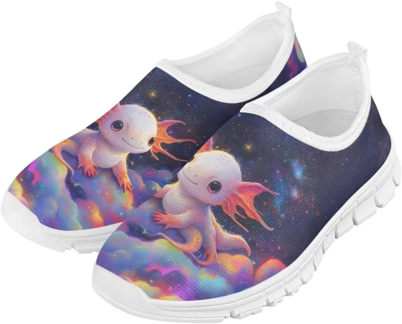 Girls Slip On Sneakers Cute Kids Tennis Running Shoes Axolotl Themed
