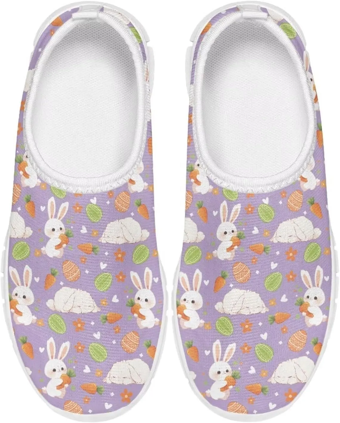 Girls Slip On Sneakers Easter Bunny Shoes for Girls Tennnis Gym Shoes
