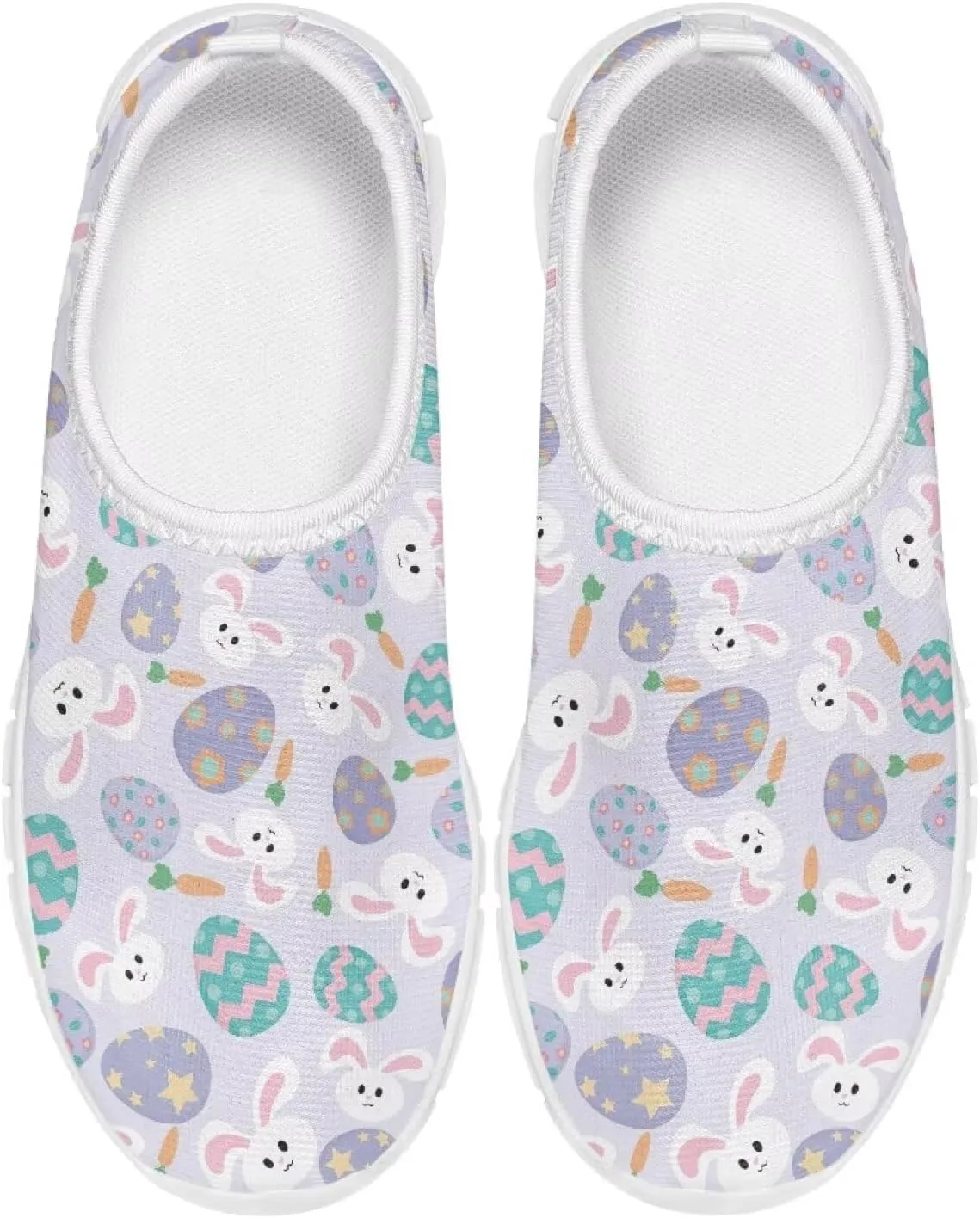 Girls Slip On Sneakers Easter Bunny Shoes for Girls Tennnis Gym Shoes