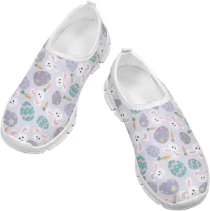 Girls Slip On Sneakers Easter Bunny Shoes for Girls Tennnis Gym Shoes