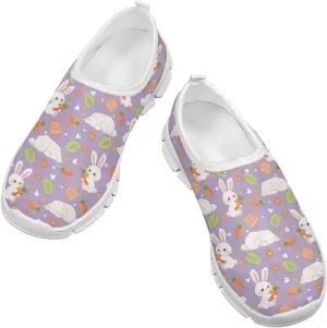Girls Slip On Sneakers Easter Bunny Shoes for Girls Tennnis Gym Shoes