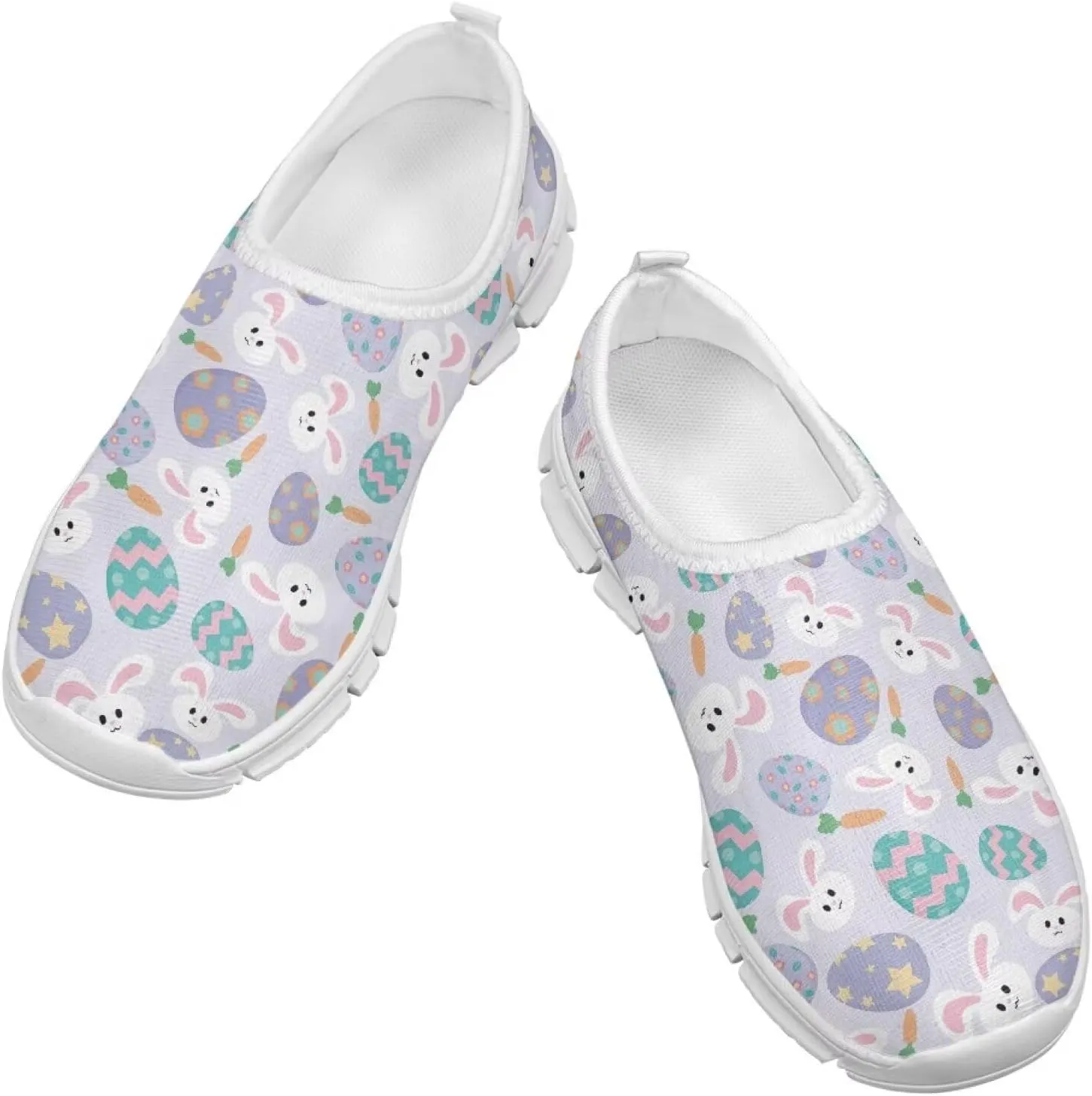 Girls Slip On Sneakers Easter Bunny Shoes for Girls Tennnis Gym Shoes