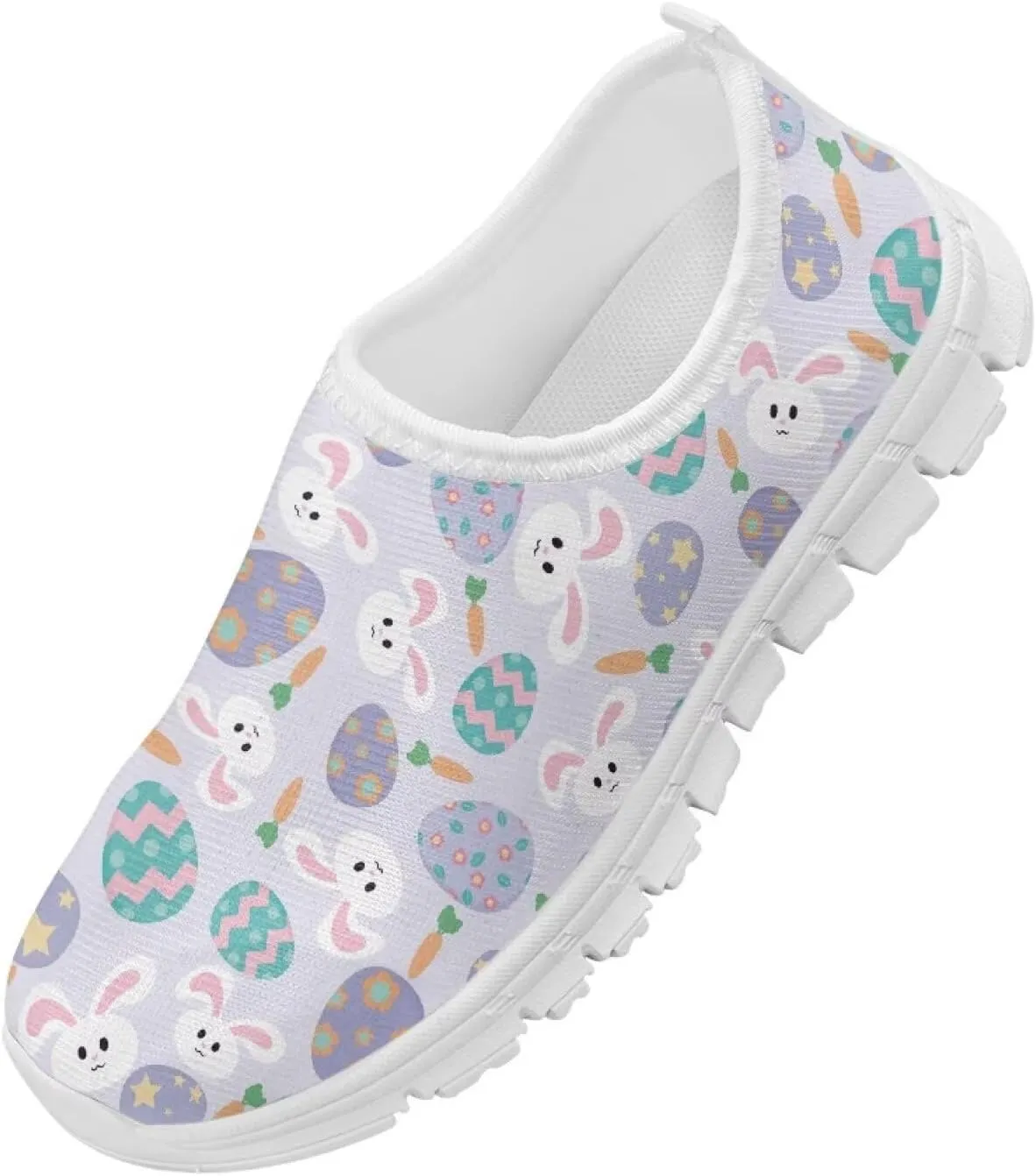 Girls Slip On Sneakers Easter Bunny Shoes for Girls Tennnis Gym Shoes