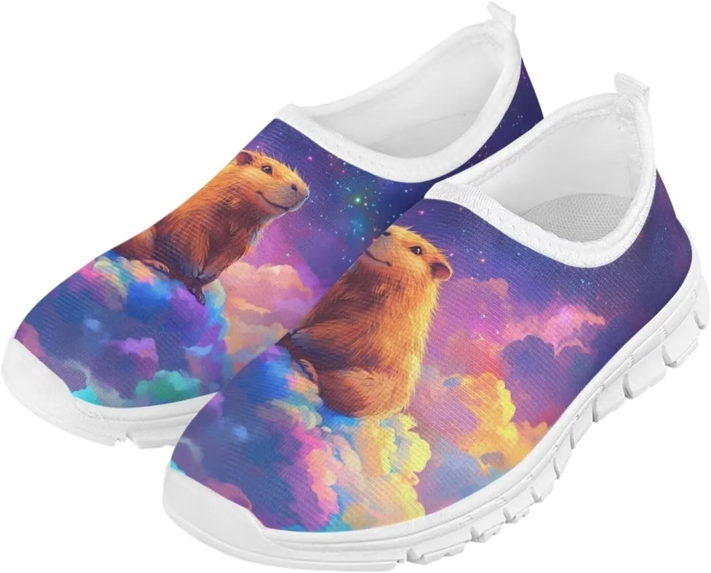 Girls Slip On Sneakers Shoes Animals Themed Kids Tennis Running Shoes