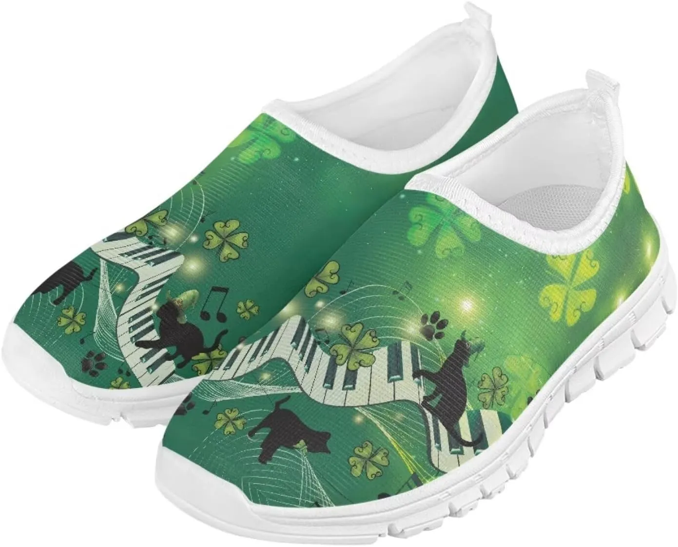 Girls Slip On Sneakers St Patrick's Day Costume Kids Tennis Gym Shoes