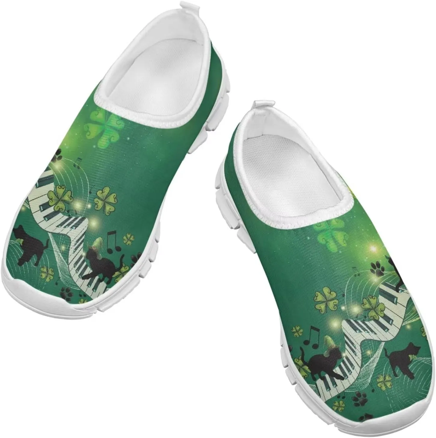 Girls Slip On Sneakers St Patrick's Day Costume Kids Tennis Gym Shoes