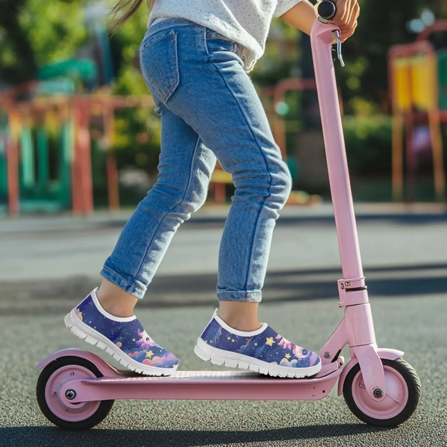 Girls Slip On Sneakers Tennis Shoes Fancy Little Kids Running Shoes