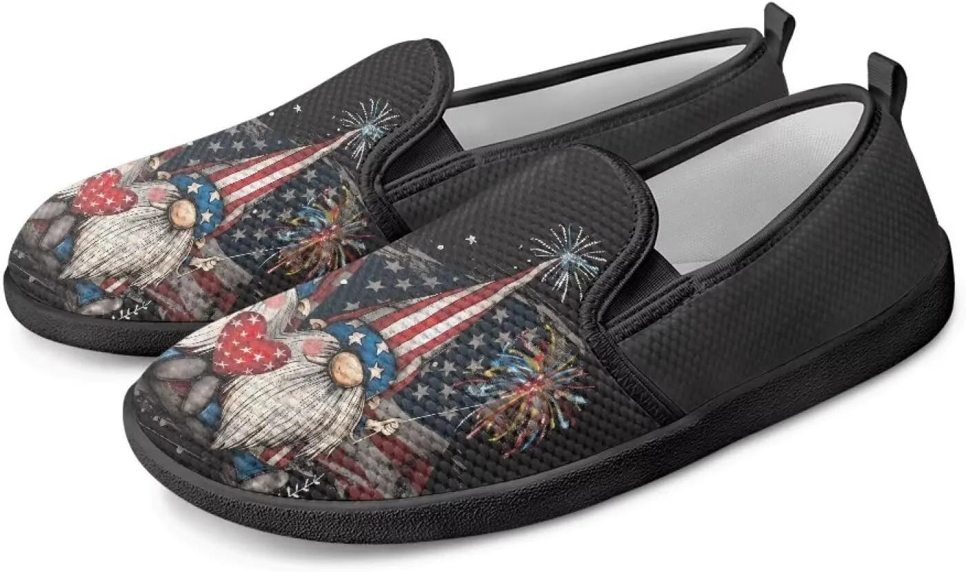GOSTONG Women's Mesh Flats Slip On Wide Toe Walking Shoes Lightweight Non Slip Casual Loafers Comfort Travel Shoes Black Sole Size 6-11