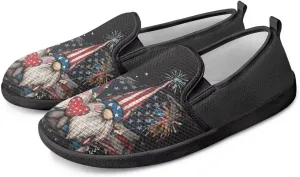 GOSTONG Women's Mesh Flats Slip On Wide Toe Walking Shoes Lightweight Non Slip Casual Loafers Comfort Travel Shoes Black Sole Size 6-11