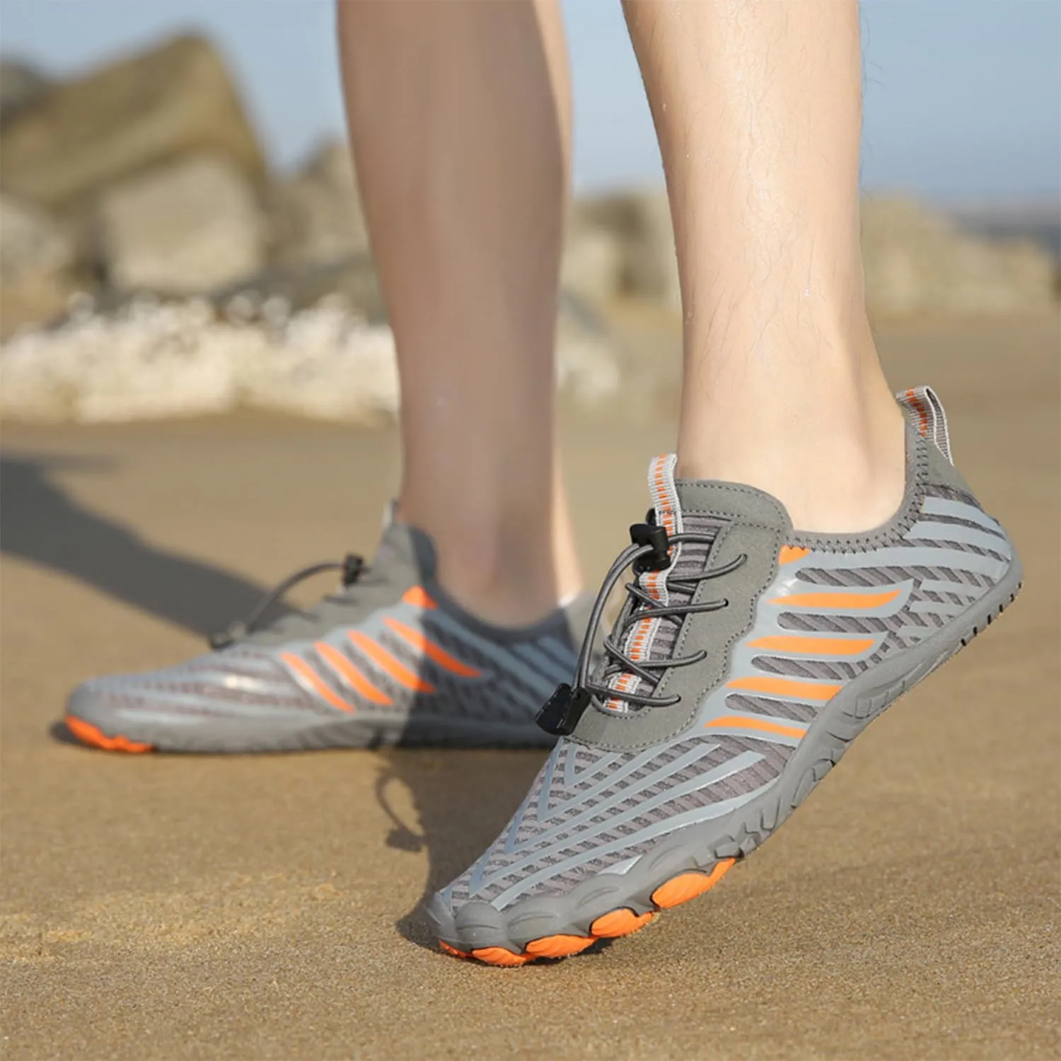 Grounded Barefoot Footwear for Women and Men, Non Slip Hikes Water Shoes for Neuropathy, Hiking Bare Foot Unisex, Foot Shaped Sneakers Wide Toe Box