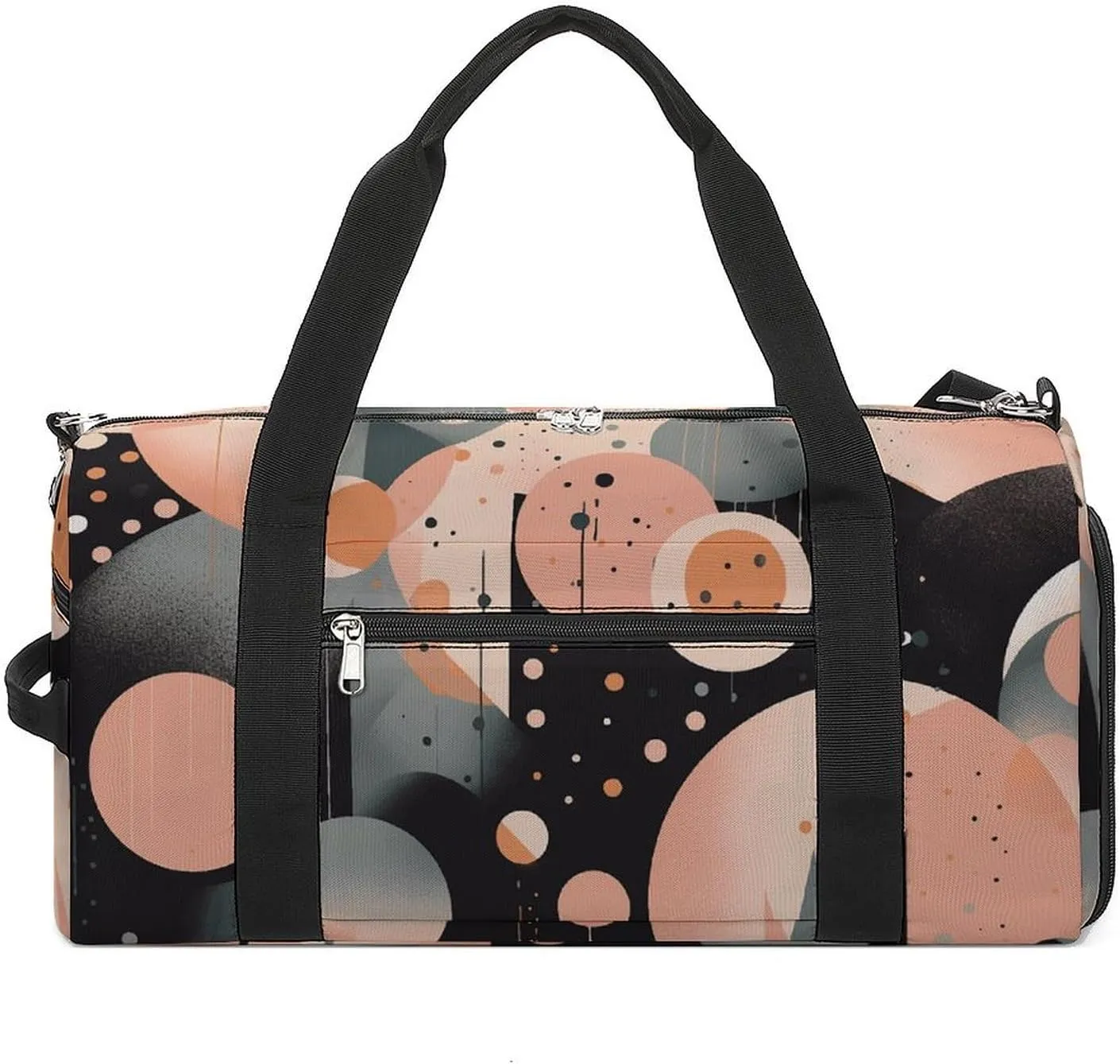 Gym Bag for Men Women Travel Duffle Bag Circular Pattern Carry On Weekender Bag with Shoe Compartment