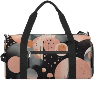 Gym Bag for Men Women Travel Duffle Bag Circular Pattern Carry On Weekender Bag with Shoe Compartment