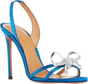 High Heels Sandals for Women, Double Bowknots Rhinestone Sandals Fashion Dressy Open Round Toe Sandals Sexy Stiletto Heels Party Sandals for Dating Shopping