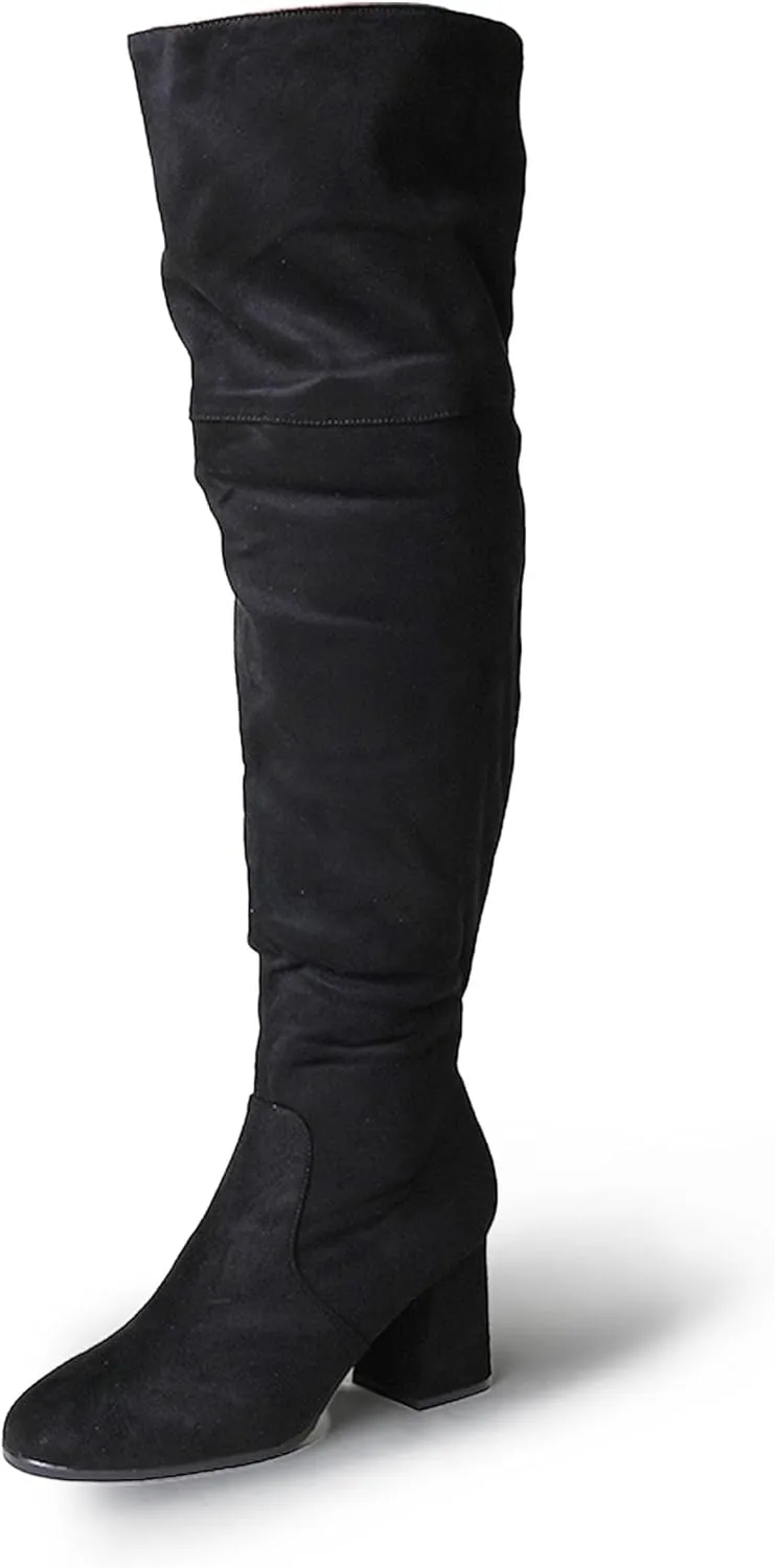 J. Adams Brandy Over The Knee Boot - Trendy Low Block Heel Suede Thigh High