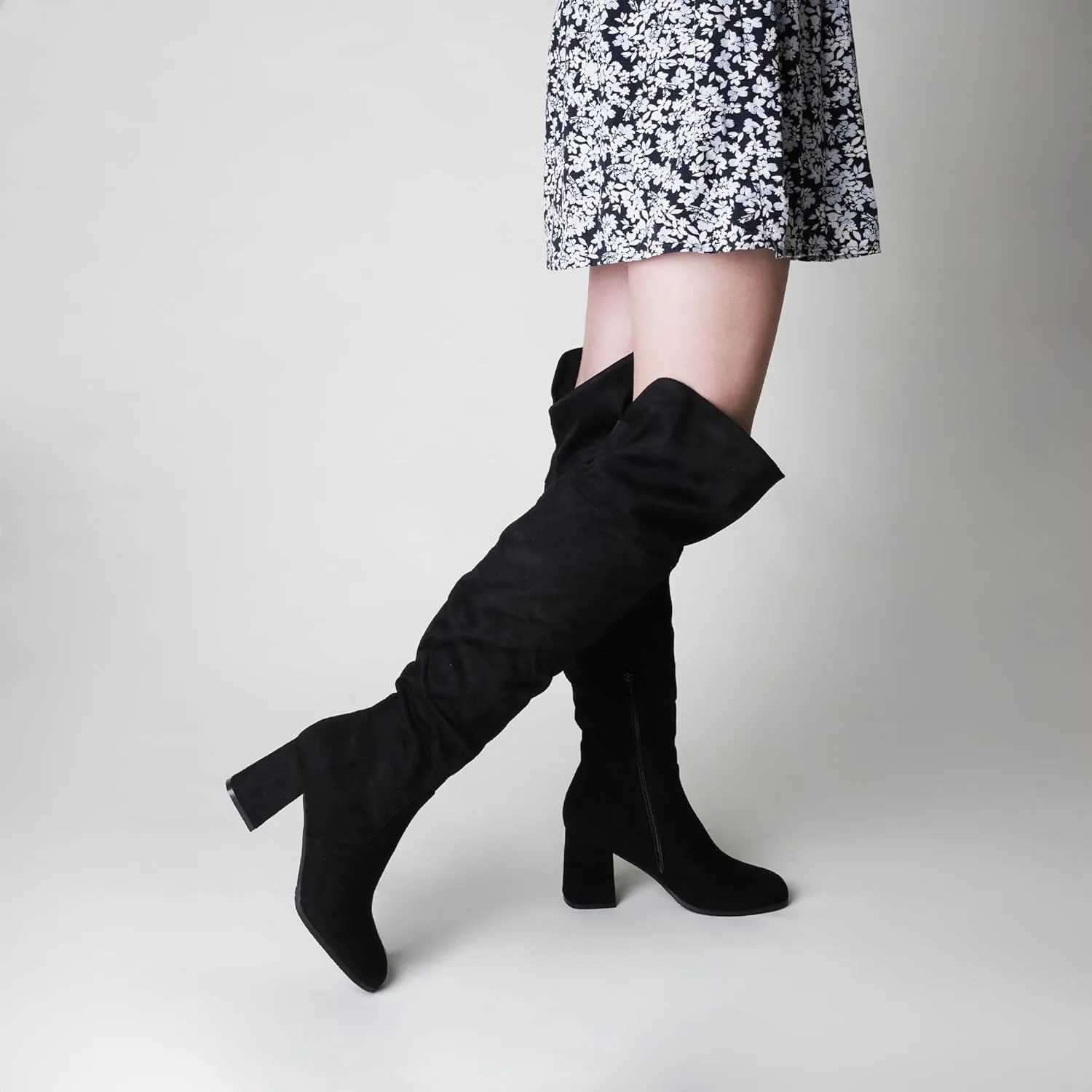 J. Adams Brandy Over The Knee Boot - Trendy Low Block Heel Suede Thigh High