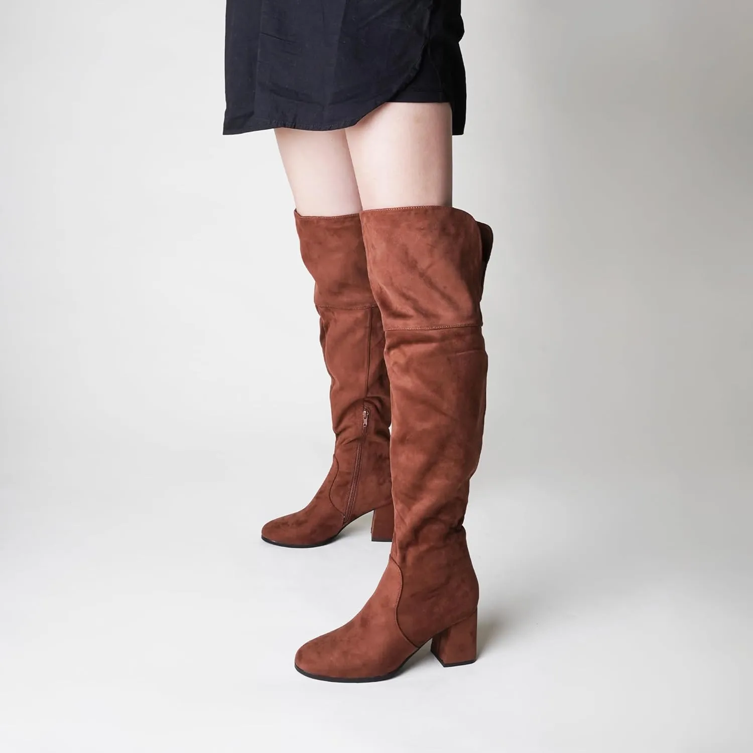 J. Adams Brandy Over The Knee Boot - Trendy Low Block Heel Suede Thigh High