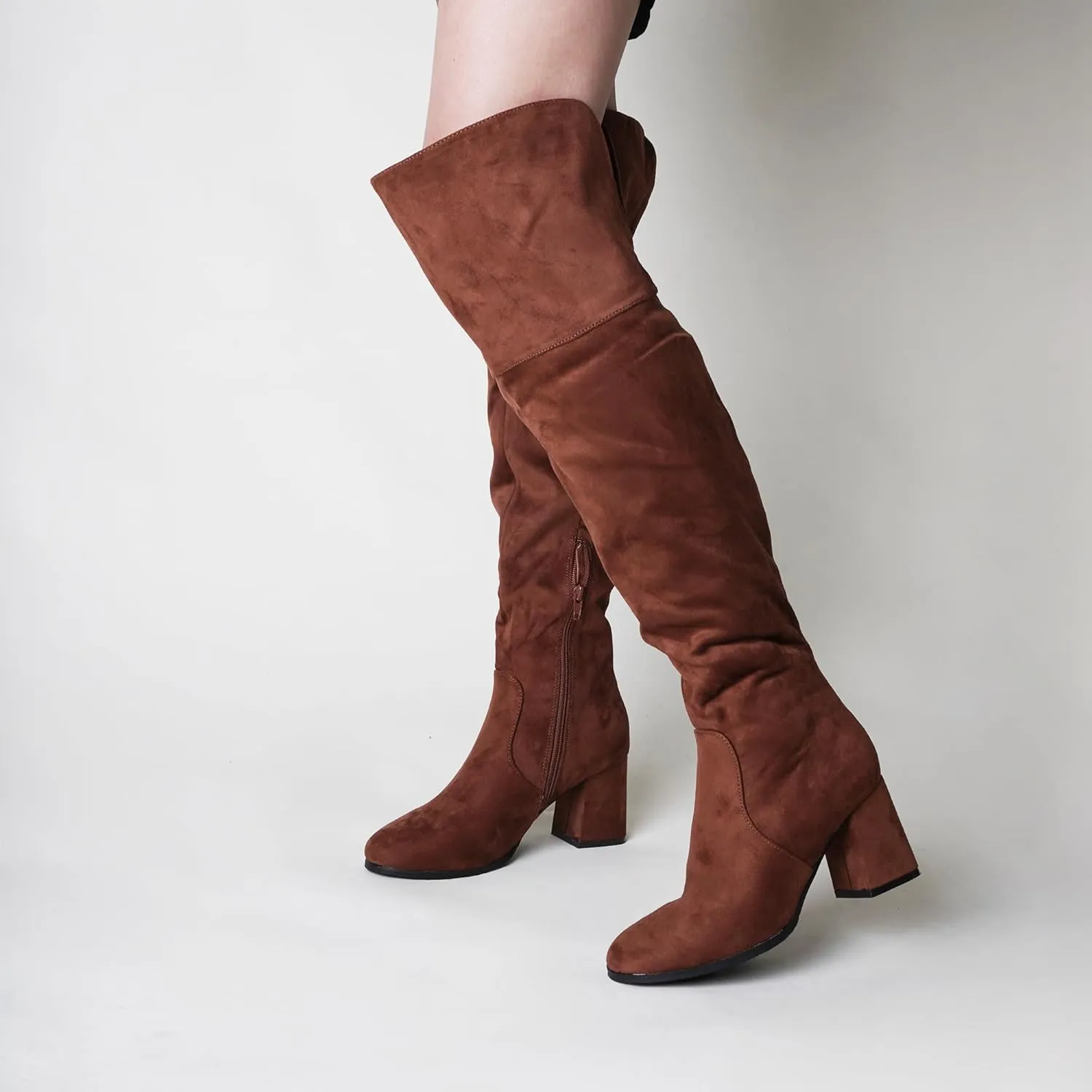 J. Adams Brandy Over The Knee Boot - Trendy Low Block Heel Suede Thigh High