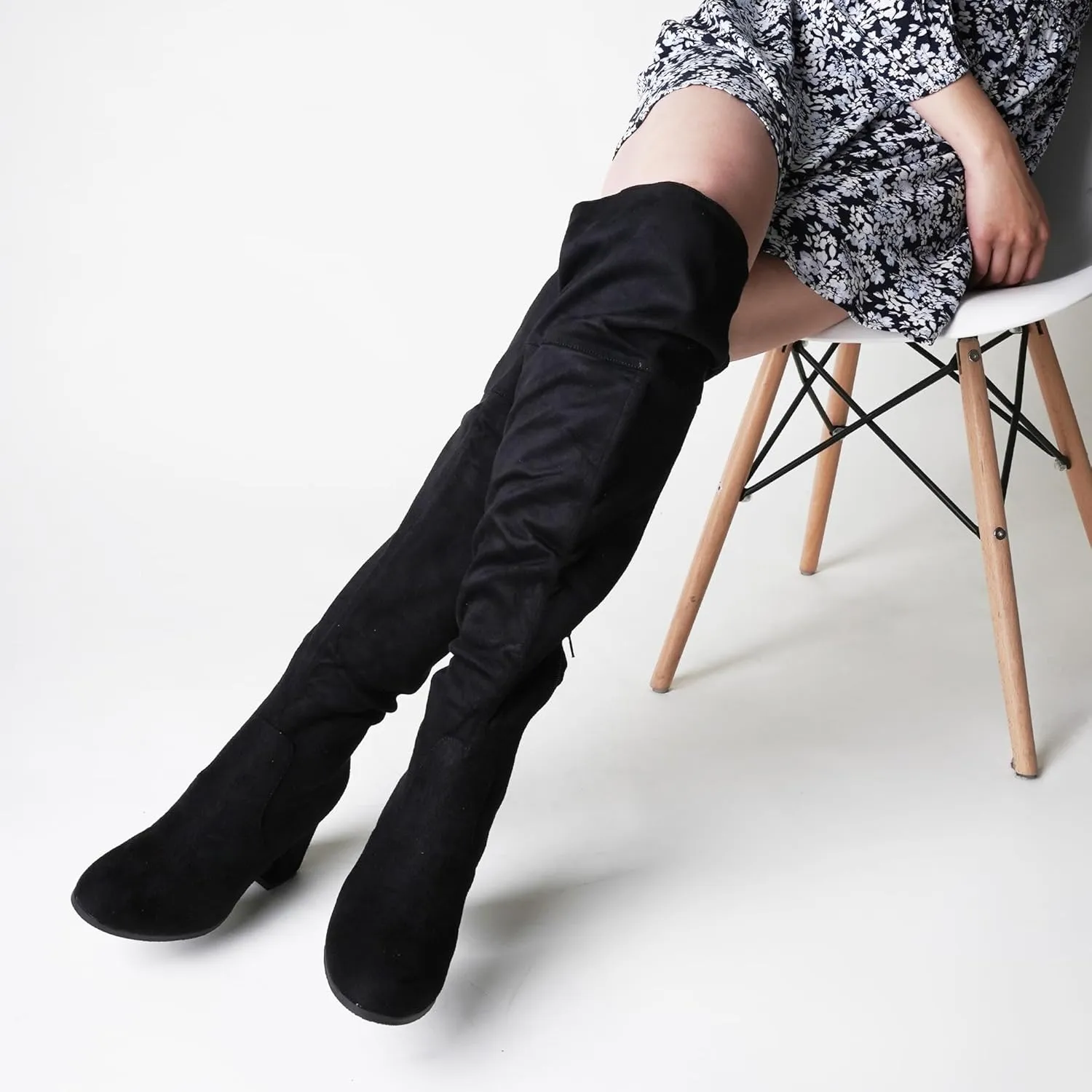 J. Adams Brandy Over The Knee Boot - Trendy Low Block Heel Suede Thigh High