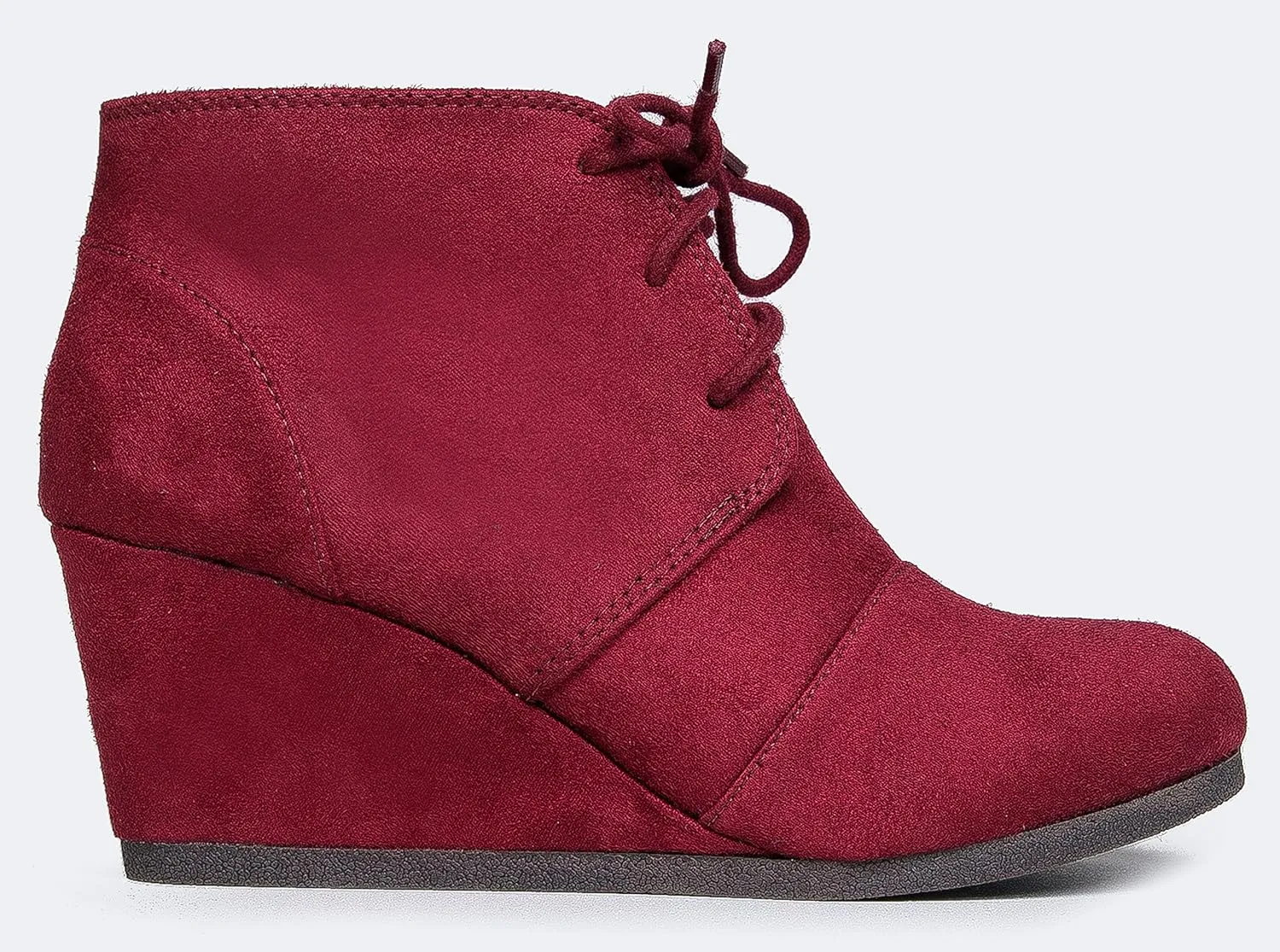J. Adams Women's Roxy Wedge Ankle Boots, Casual Lace Up Low Heel Closed Toe Booties for Fall and Winter