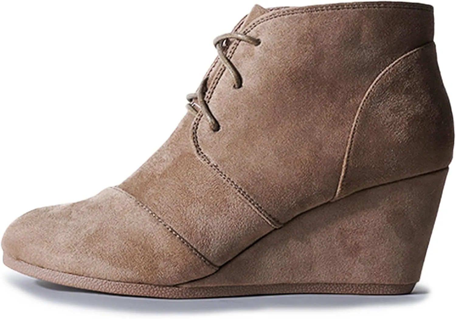 J. Adams Women's Roxy Wedge Ankle Boots, Casual Lace Up Low Heel Closed Toe Booties for Fall and Winter