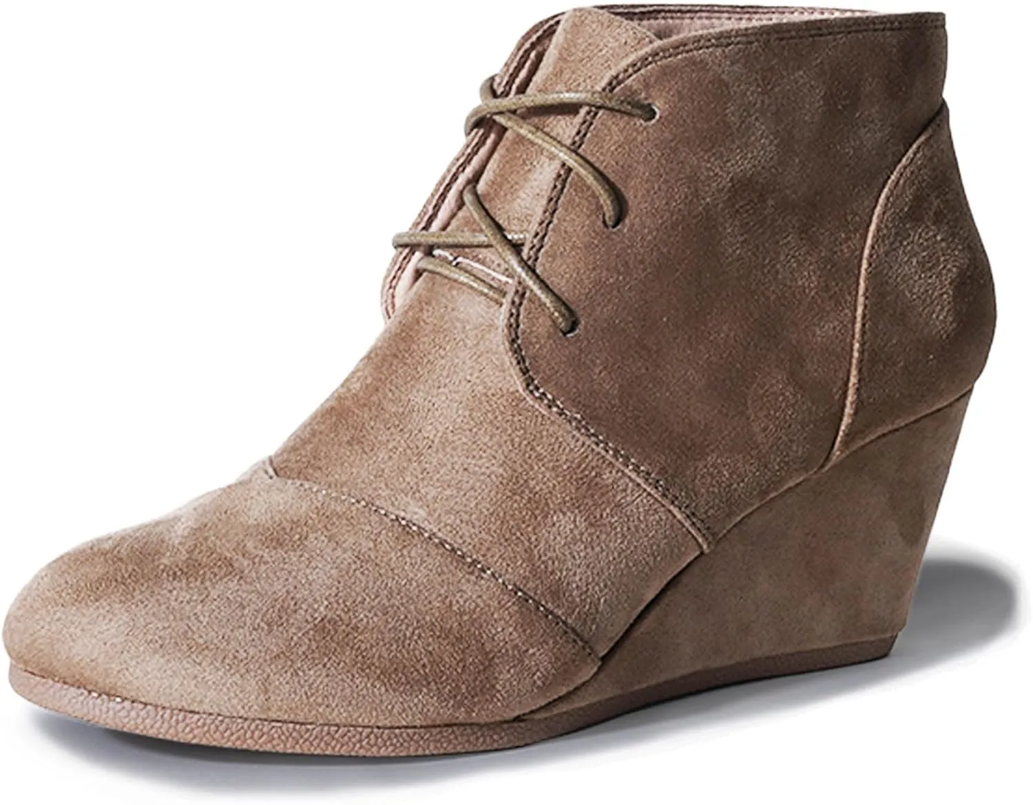 J. Adams Women's Roxy Wedge Ankle Boots, Casual Lace Up Low Heel Closed Toe Booties for Fall and Winter