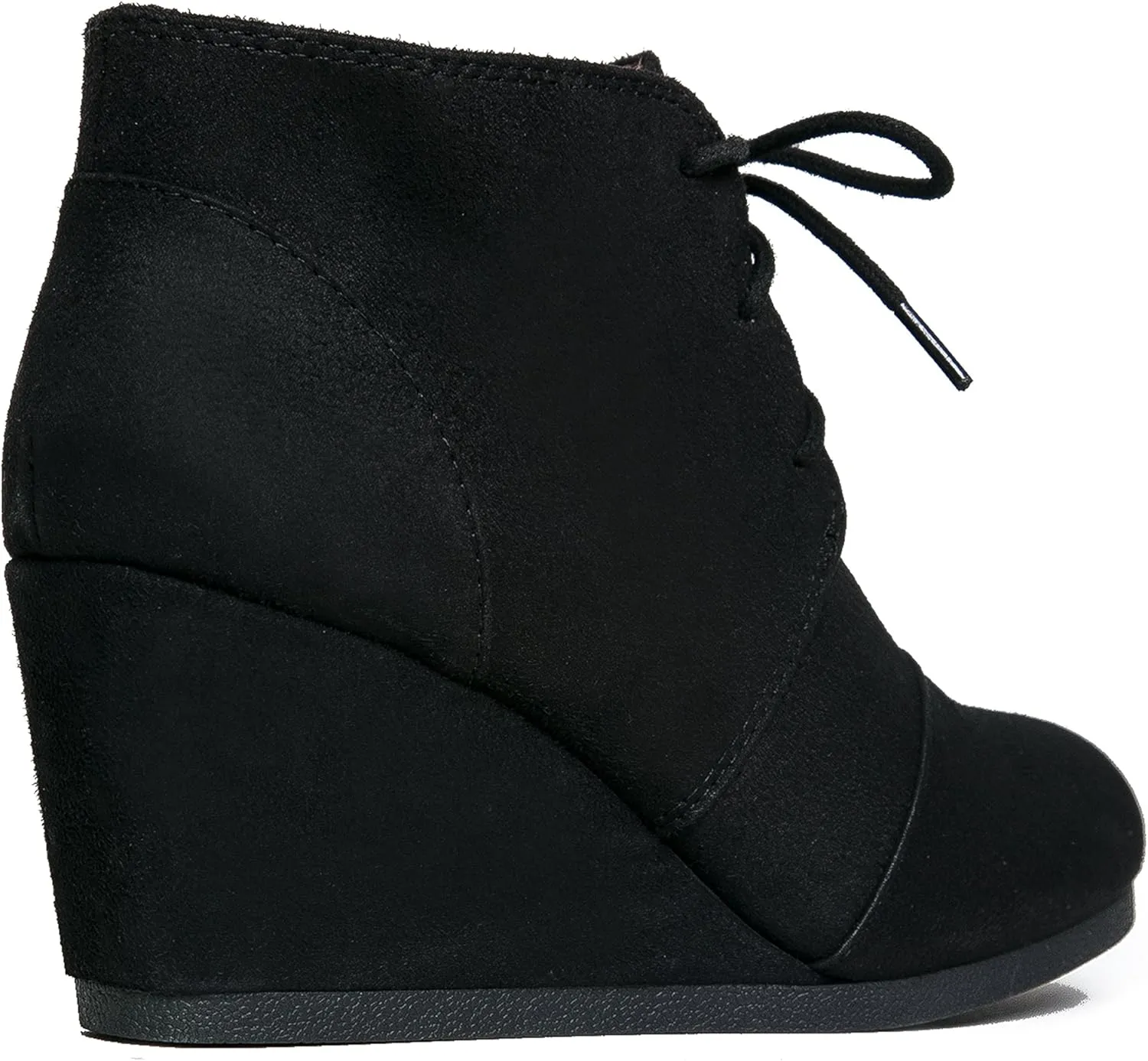 J. Adams Women's Roxy Wedge Ankle Boots, Casual Lace Up Low Heel Closed Toe Booties for Fall and Winter