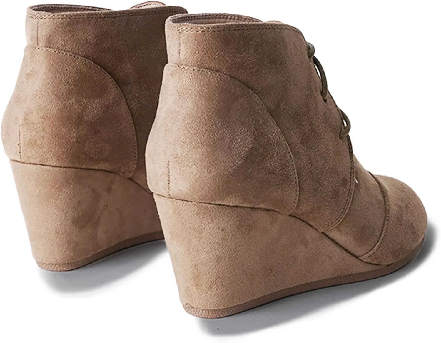 J. Adams Women's Roxy Wedge Ankle Boots, Casual Lace Up Low Heel Closed Toe Booties for Fall and Winter